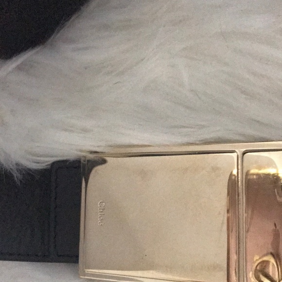 AUTHENTIC CHLOE BLACK & WHITE FUR/ CALF SKIN LEATHER - Picture 5 of 16